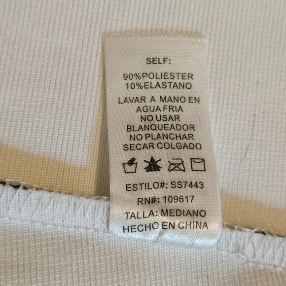 NWT SHINESTAR Cream/Grey/White Pleather/Vinyl Snake Print Pencil Skirt Size Med - Picture 8 of 8